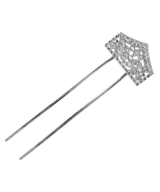 Horquilla novia Swarovski de plata rodinada con cristales
