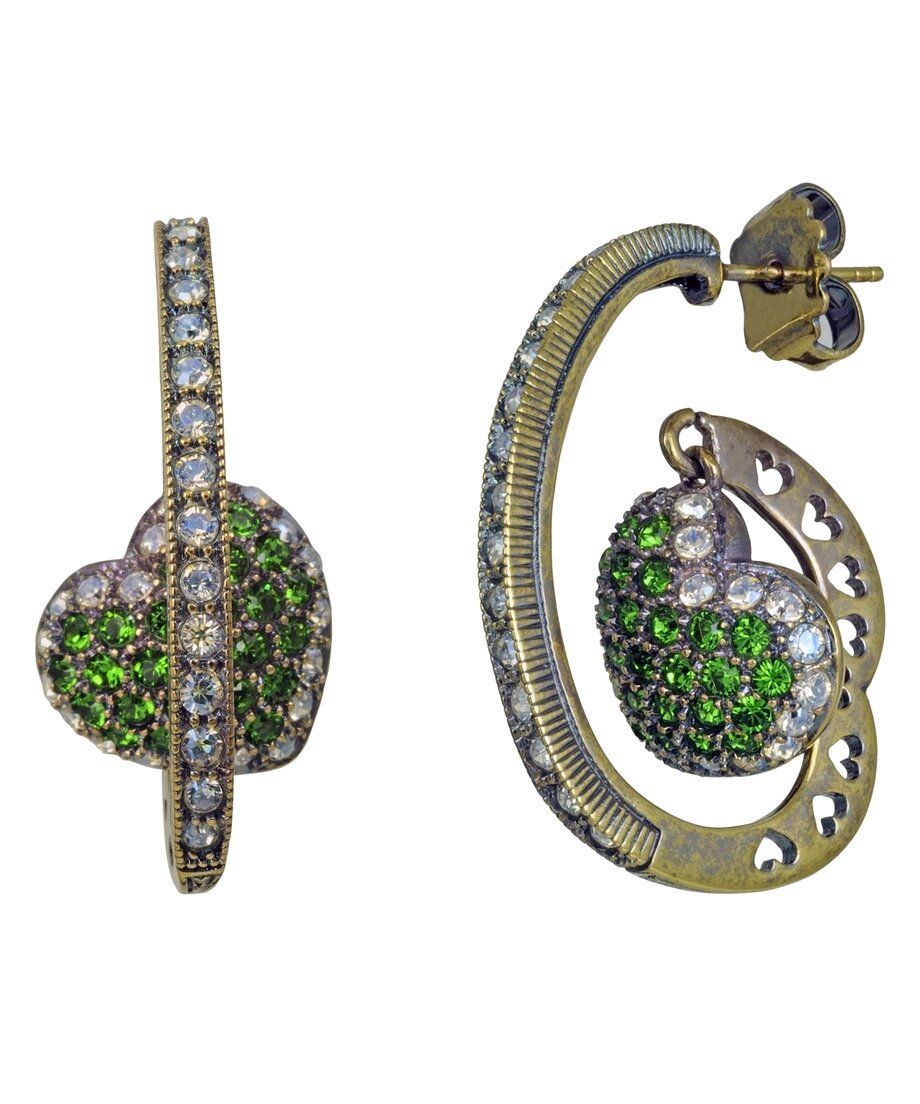 Pendientes aro corazón oro vintage fabricados en plata de ley