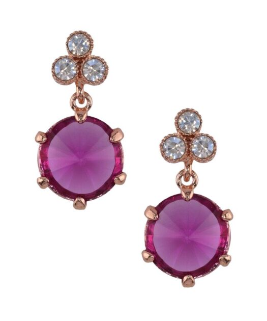 Pendientes circulares Swarovski Elements de plata bañada en oro rosa