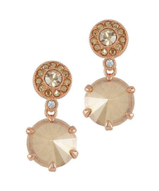 Pendientes círculos dorados de plata de ley con cristales Swarovski