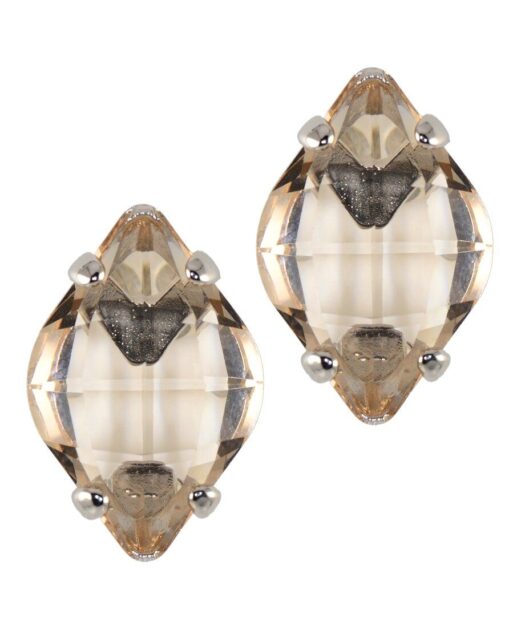 Pendientes con un cristal Swarovski facetado de plata con cierre omega