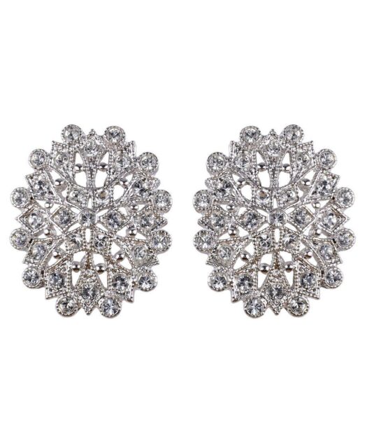 Pendientes copo de nieve Swarovski de plata de ley bañada en rodio