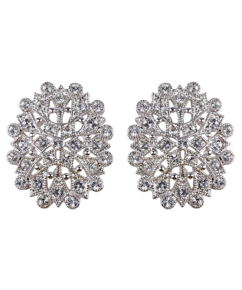 Pendientes copo de nieve Swarovski de plata de ley bañada en rodio Pendientes copo de nieve Swarovski de plata de ley bañada en rodio