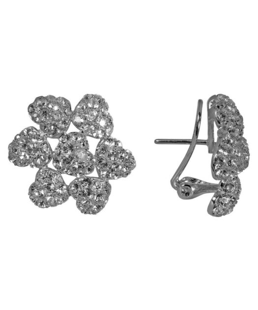 Pendientes corazones Swarovski Elements de plata de ley rodinada