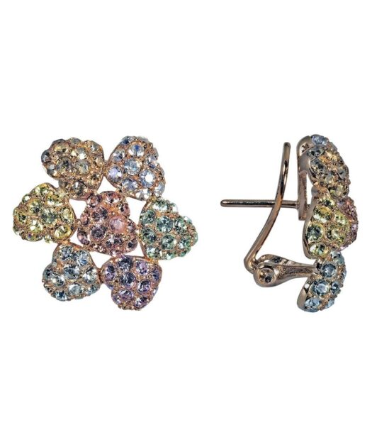 Pendientes cortos corazones con cristales Swarovski