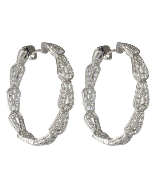 Pendientes de aro clásicos de plata de ley con Swarovski Elements