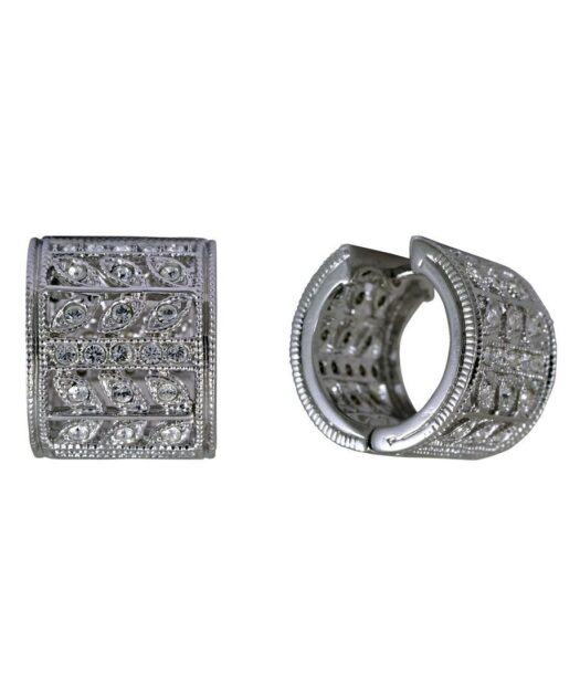 Pendientes de aro para novia con cristales Swarovski en plata de ley