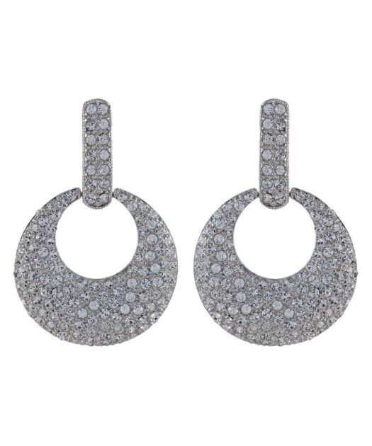 Pendientes de aros grandes con Swarovski Elements en plata rodinada