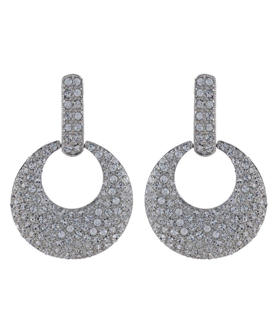 Pendientes de aros grandes con Swarovski Elements en plata rodinada Pendientes de aros grandes con Swarovski Elements en plata rodinada