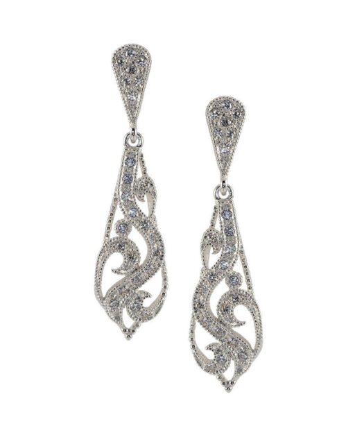 Pendientes de boda en plata de ley rodinada con Swarovski Elements