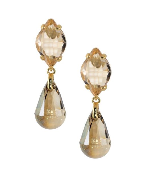 Pendientes de lágrimas doradas con Swarovski Elements