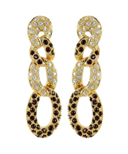 Pendientes eslabones dorados de plata con un baño de oro 18 K