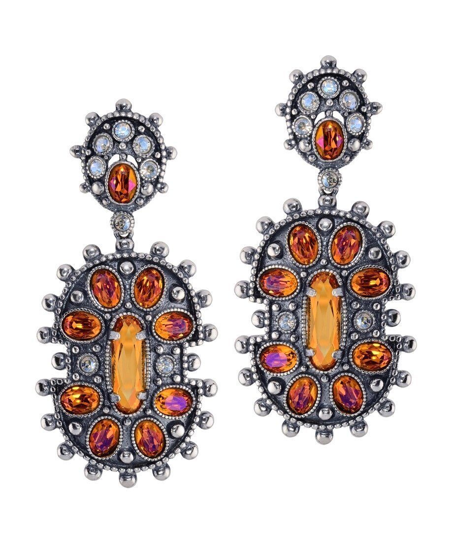Pendientes étnicos cristales Swarovski de plata de primera ley