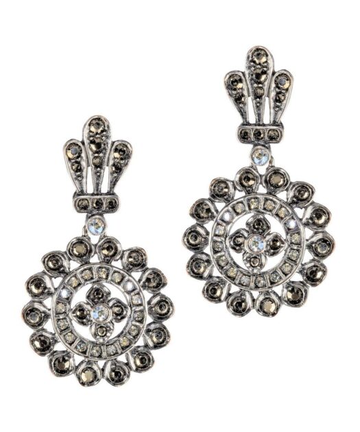 Pendientes étnicos de plata articulados con cristales Swarovski
