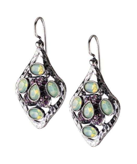 Pendientes étnicos Swarovski Elements de plata de primera ley
