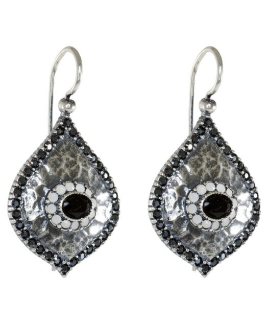 Pendientes etruscos de plata rodinada con cristales Swarovski