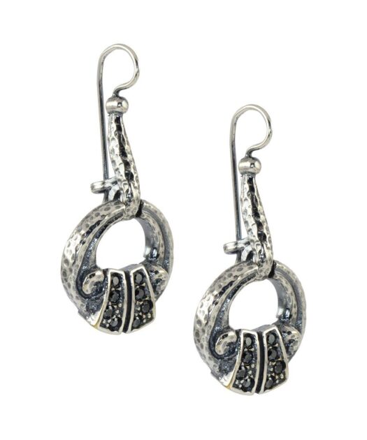 Pendientes gancho cerrado cristales Swarovski negros