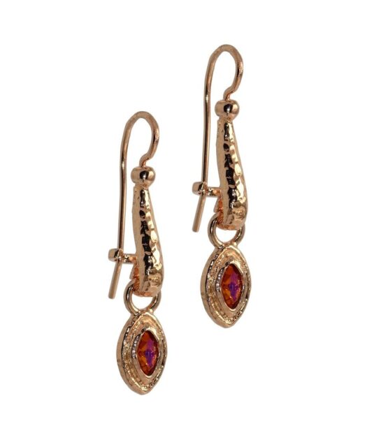 Pendientes gancho cerrado cristal Swarovski de color naranja