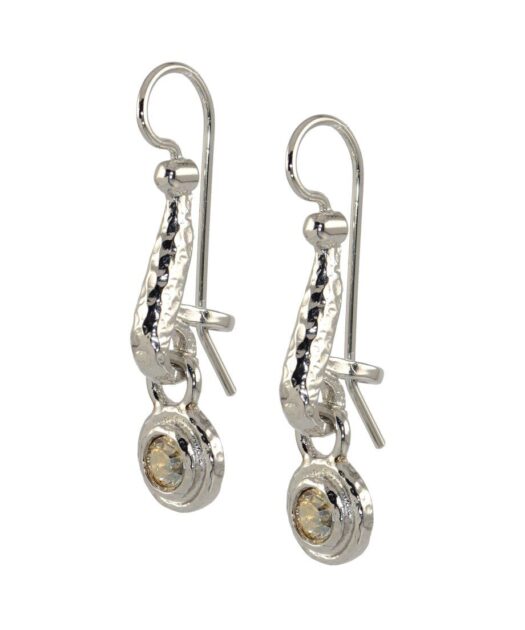 Pendientes gancho cerrado plata rodiada con Swarovski Elements