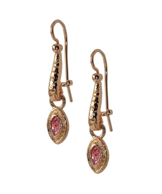 Pendientes gancho cerrado rosas con cristales Swarovski