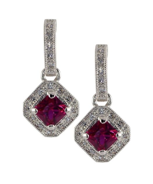 Pendientes plata rodiada circonitas color de plata bañada en rodio