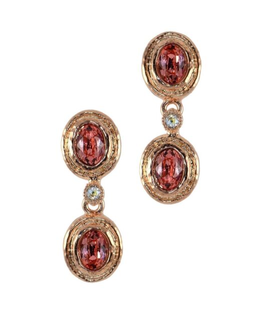 Pendientes plata rosa dobles Swarovski Elements