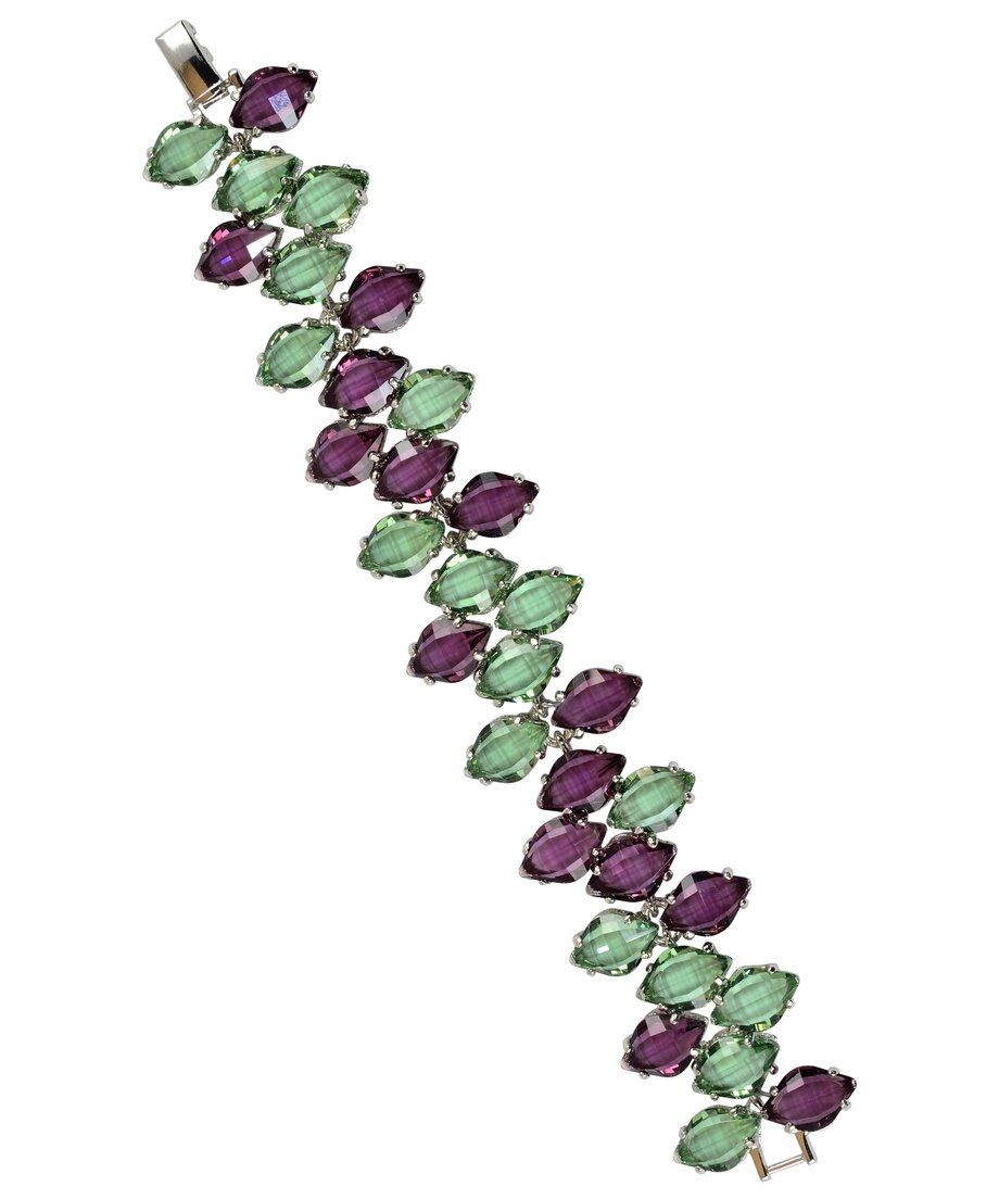 Pulsera con cristales facetados Swarovski de plata bañada en rodio Pulsera con cristales facetados Swarovski de plata bañada en rodio