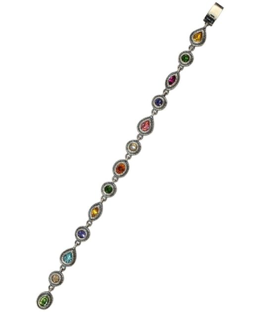 Pulsera plata Swarovski Elements multicolor y baño de rodio