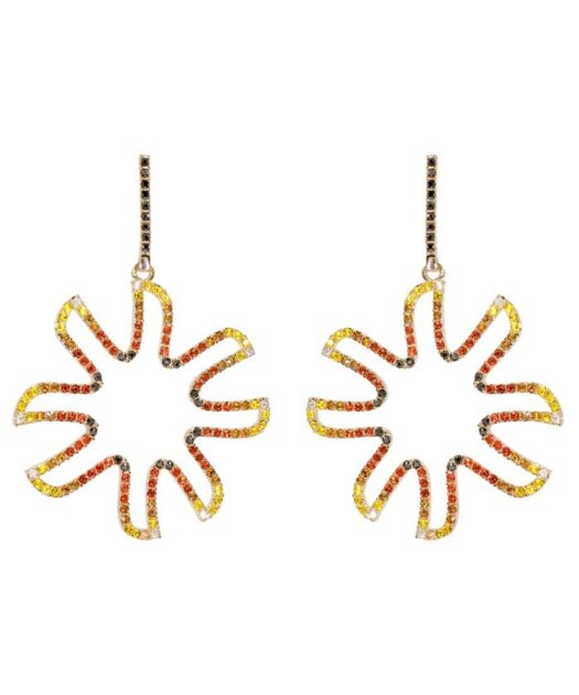 Pendientes filigrana de colores en plata de ley con cristal Swarovski