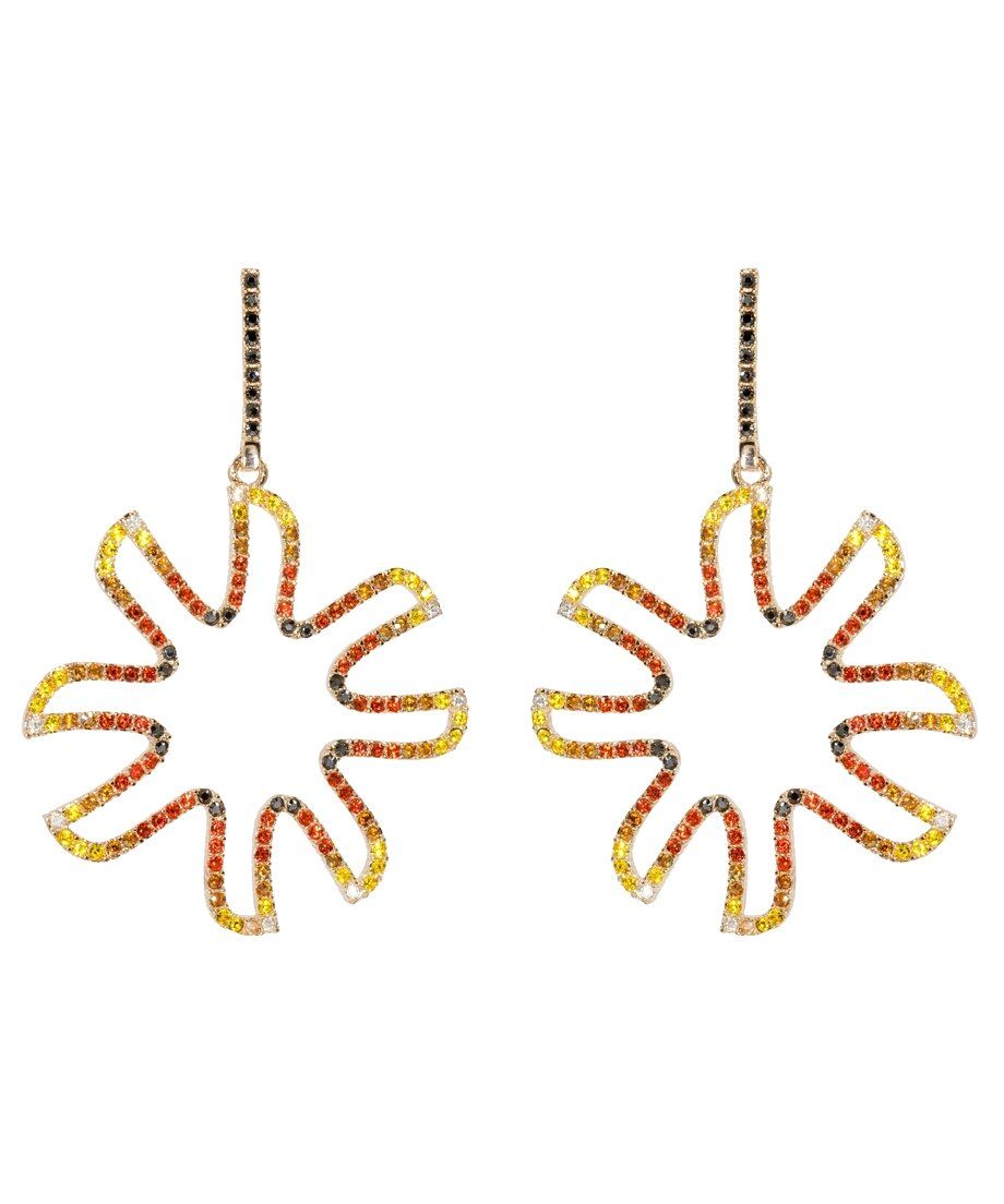 Pendientes filigrana de colores en plata de ley con cristal Swarovski Pendientes filigrana de colores en plata de ley con cristal Swarovski