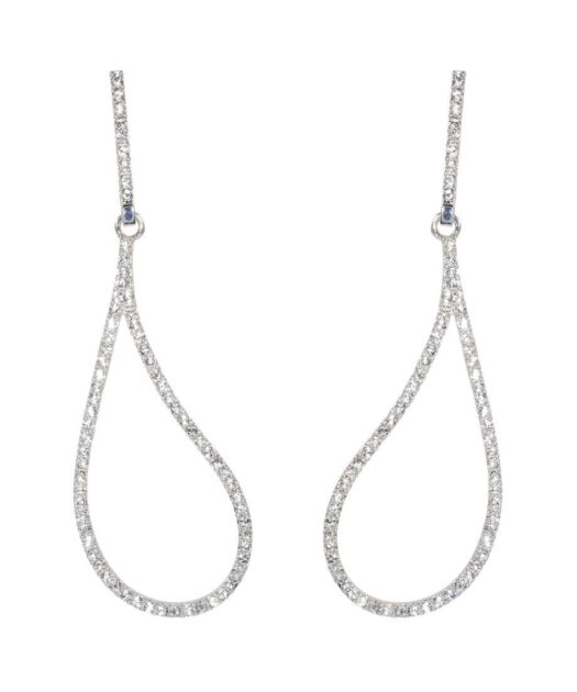 Pendientes finos de filigrana en plata de ley rodinada con cristales Swarovski