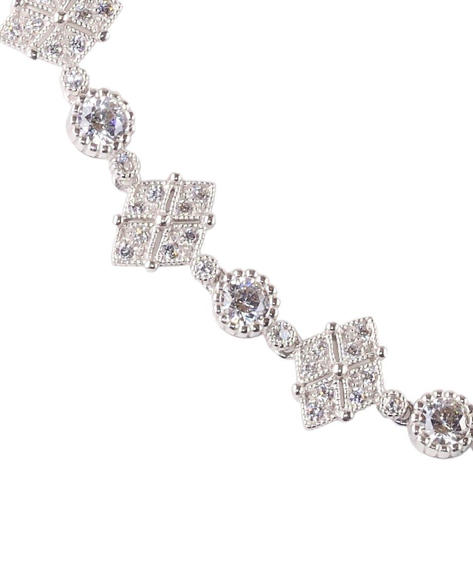 Gargantilla novia con Swarovski Zirconia blancos de plata de primera ley bañada en rodio de la colección de Máximo Betro.