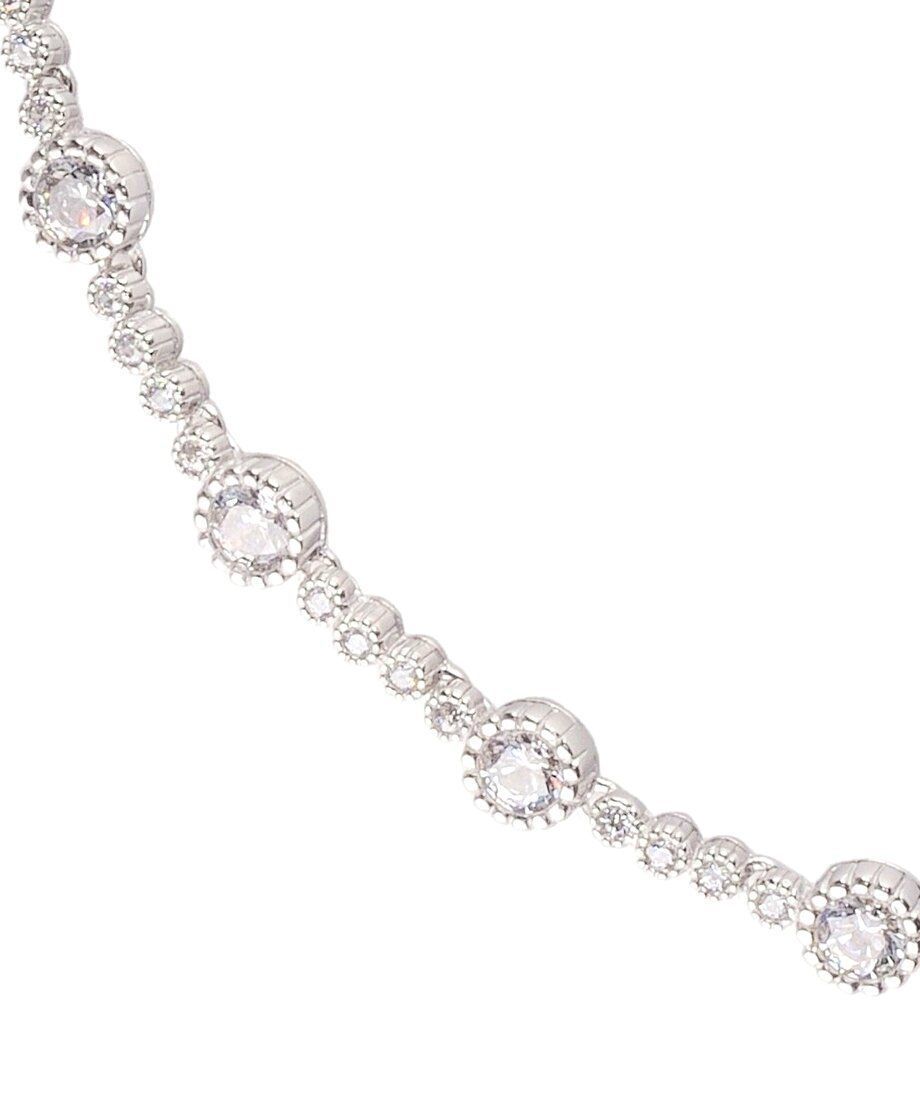 Gargantilla de novia con Swarovski Zirconia blancos de plata de primera ley bañada en rodio de la colección de Máximo Betro.