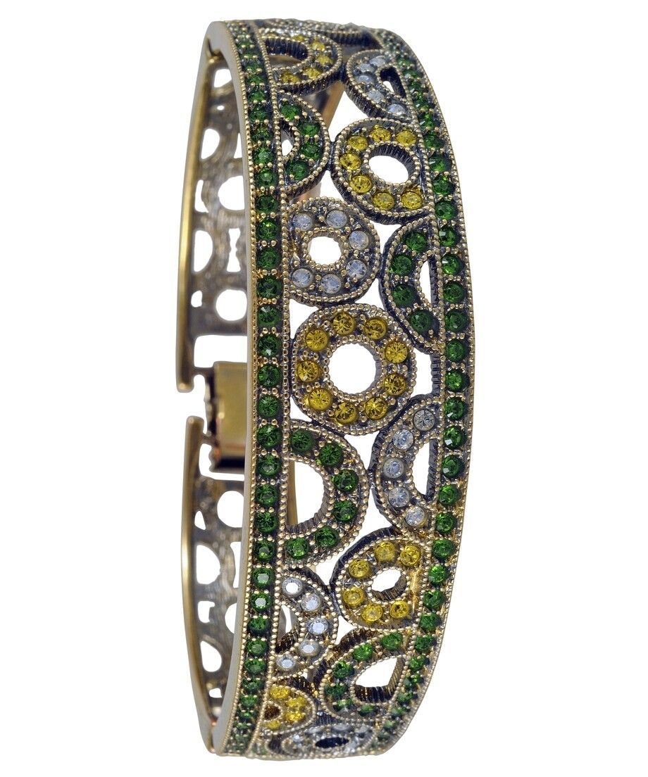 Brazalete círculos Swarovski de plata bañada en oro amarillo 18 quilates Brazalete círculos Swarovski de plata bañada en oro amarillo 18 quilates