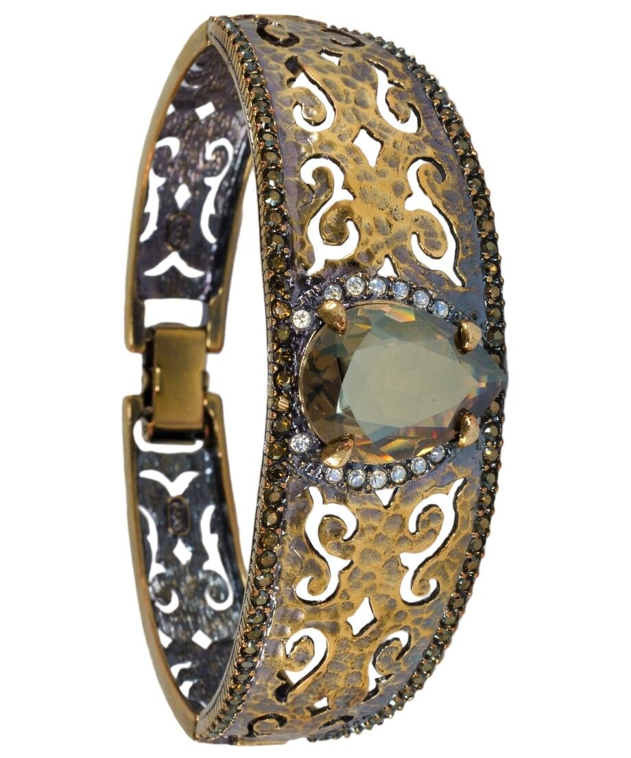 Brazalete etrusco en oro vintage de plata con cristales Swarovski Brazalete etrusco en oro vintage de plata con cristales Swarovski