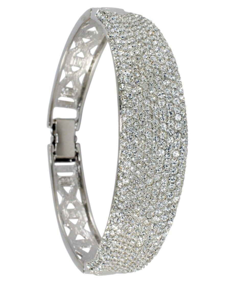 Brazalete novia plata rodinada con pavé de Swarovski Elements Brazalete novia plata rodinada con pavé de Swarovski Elements