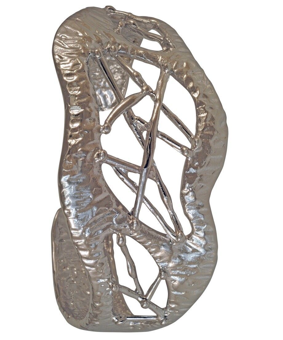 Brazalete texturas de plata rodinada abierto y adaptable a varias medidas Brazalete texturas de plata rodinada abierto y adaptable a varias medidas