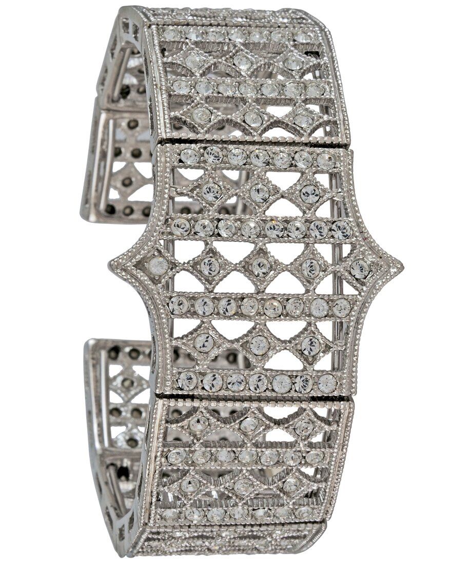 Brazalete vintage para novia de plata rodinada con cristal Swarovski Brazalete vintage para novia de plata rodinada con cristal Swarovski