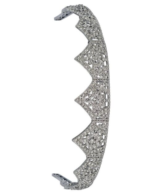 Tiara novia plata de primera ley con cristales Swarovski
