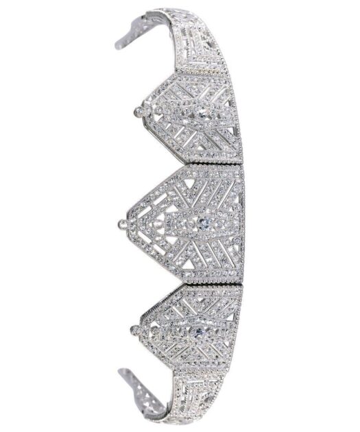 Tiara novia Swarovski Elements brillantes de plata bañada en rodio