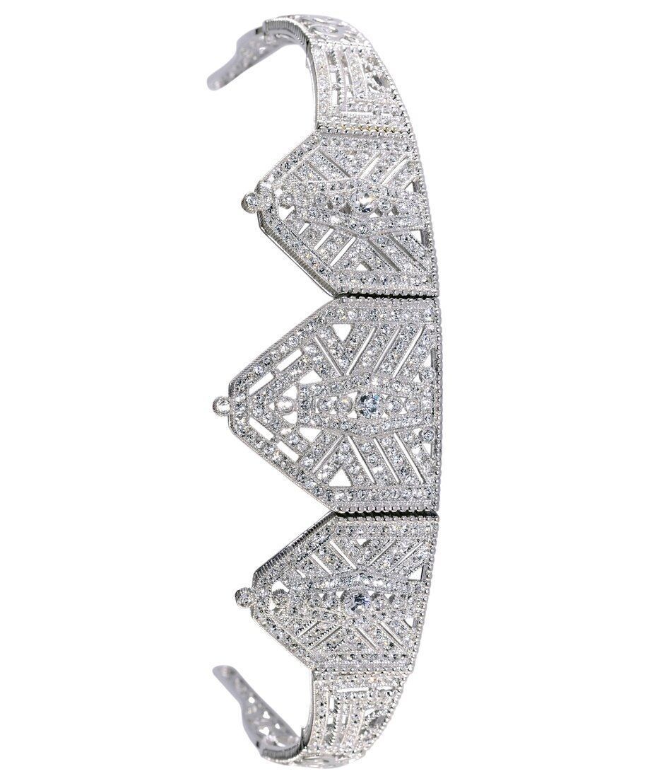 Tiara novia Swarovski Elements brillantes de plata bañada en rodio Tiara novia Swarovski Elements brillantes de plata bañada en rodio