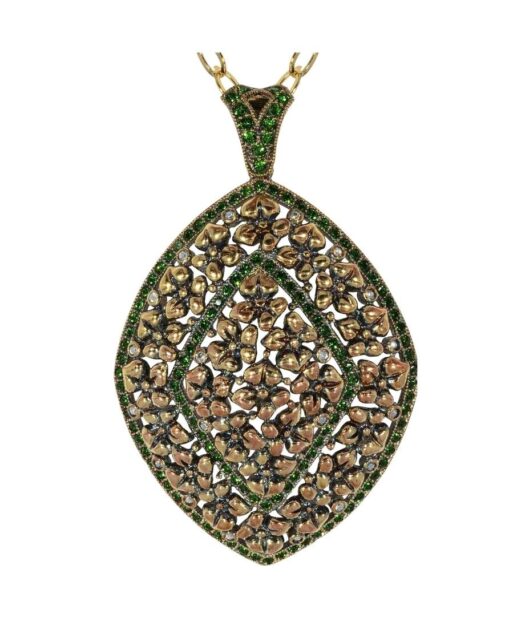 Colgante de flores vintage con Swarovski Elements en plata de ley