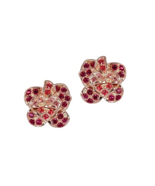 Pendientes en flor de plata de ley con un baño de oro rosa