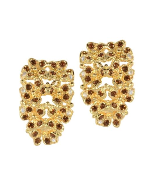 Pendientes flores doradas de plata de ley con un baño de oro amarillo