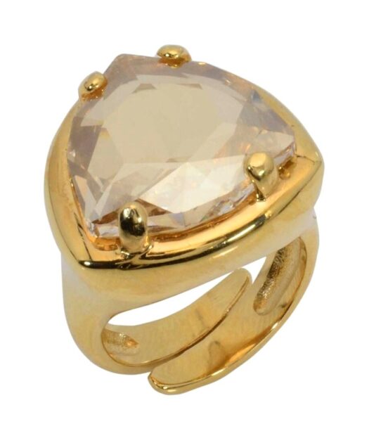 Anillo fiesta oro amarillo de plata de ley con un cristal Swarovski