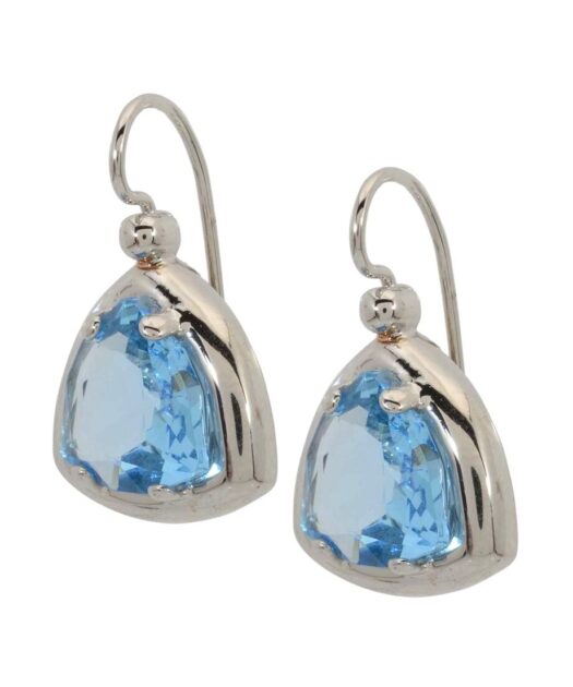 Pendientes de fiesta azules fabricados en plata rodinada