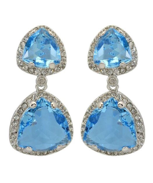 Pendientes de fiesta colores brillantes de plata bañada en rodio