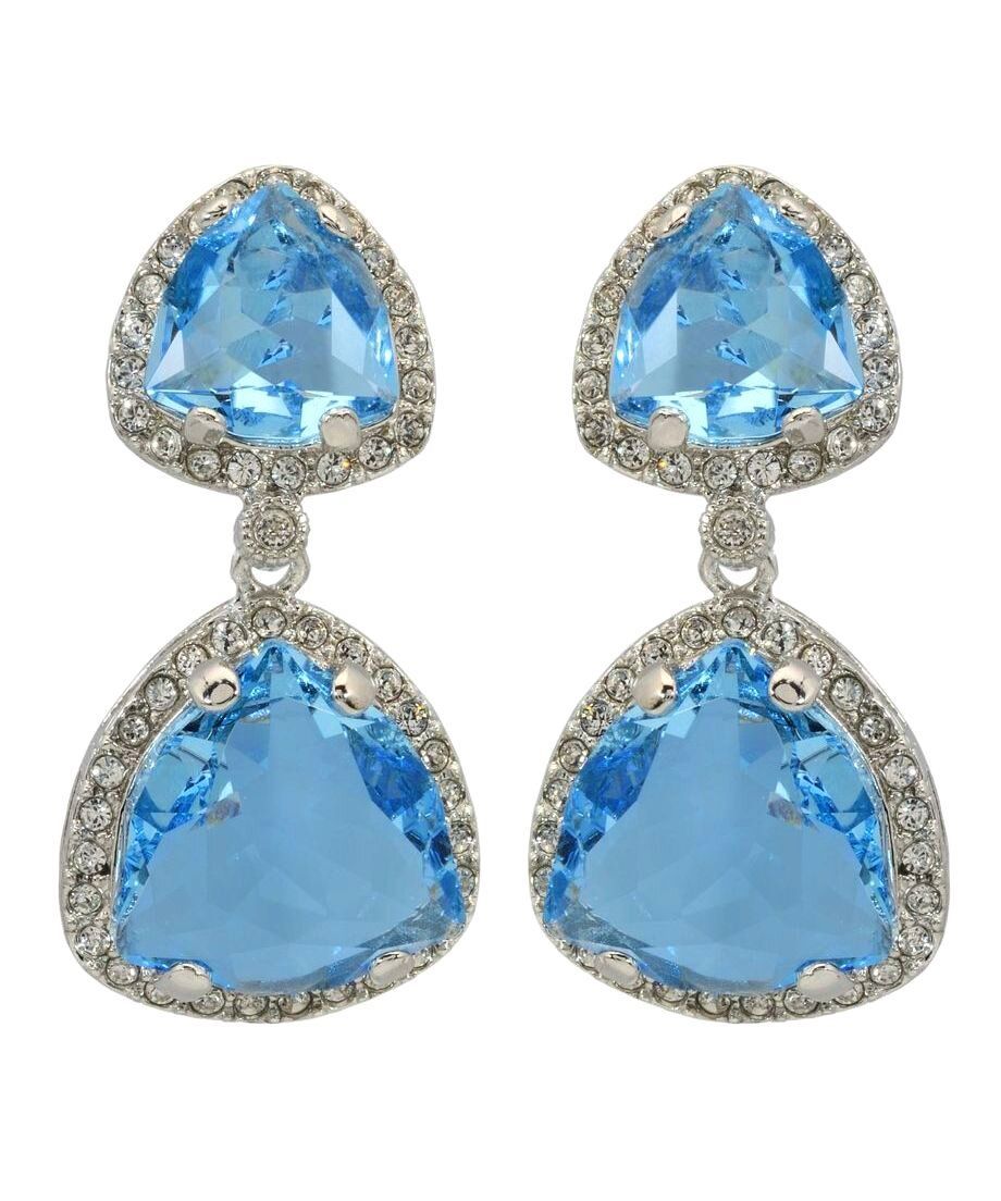 Pendientes de fiesta colores brillantes de plata bañada en rodio