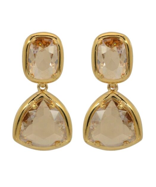 Pendientes de fiesta dorados en plata de ley con cristales Swarovski