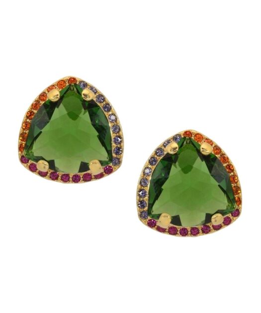 Pendientes fiesta cortos de colores en plata de ley con baño de oro